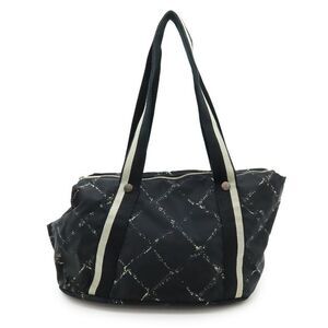 Chanel Travel Line Dog Carrier Pet Carry Tote Bag Dog Cat Pet Nylon Black Red